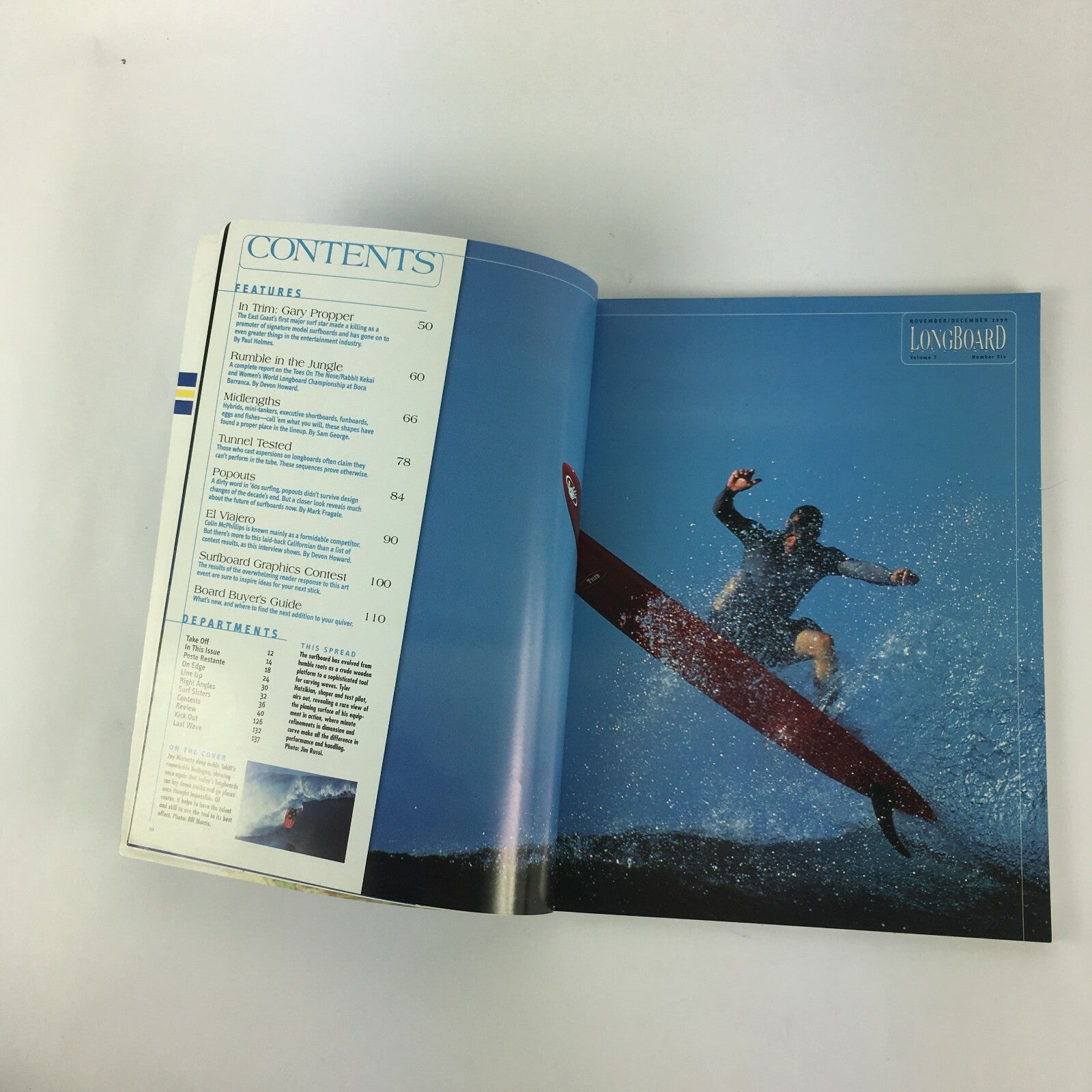 December 1999 Longboard Magazine Tools and Tracks Surfboard Design Gary Propper