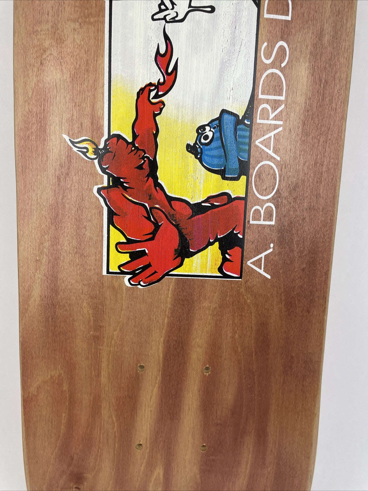 Vintage A. Boards Snowboards France Skateboard Deck Original Flame Boy Wet Willy
