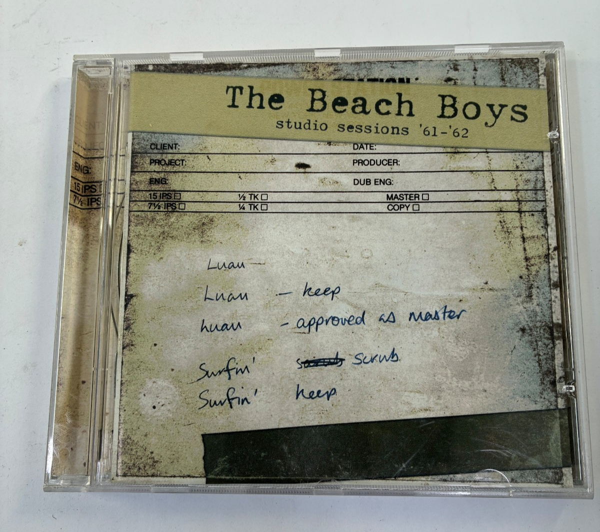 The Beach Boys Studio Sessions 61-62 Burning Airlines CD 2000