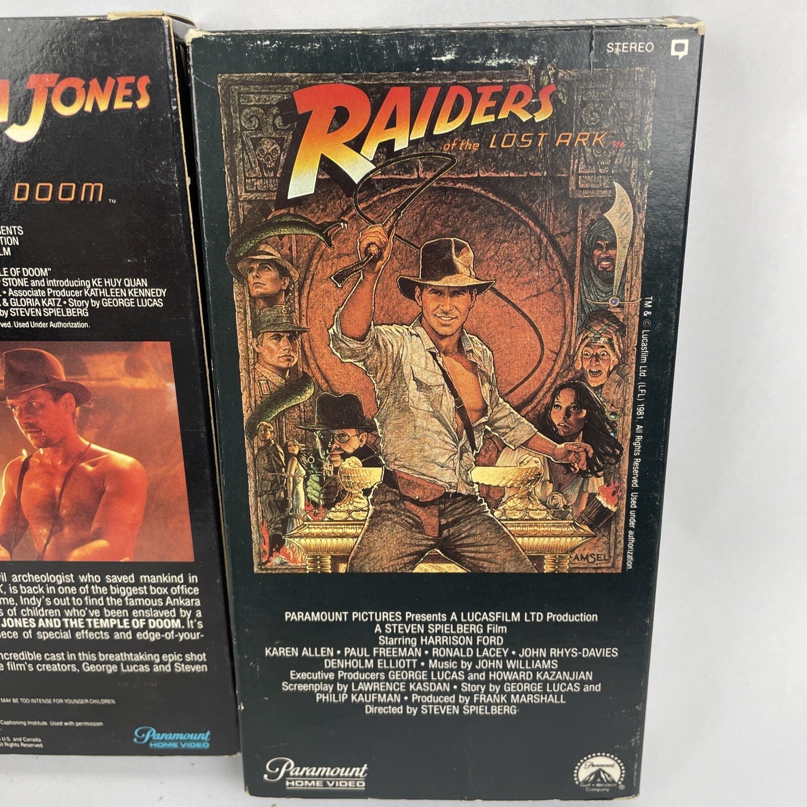 The Indiana Jones Trilogy 3 x VHS Harrison Ford Sean Connery Lost Ark - TESTED