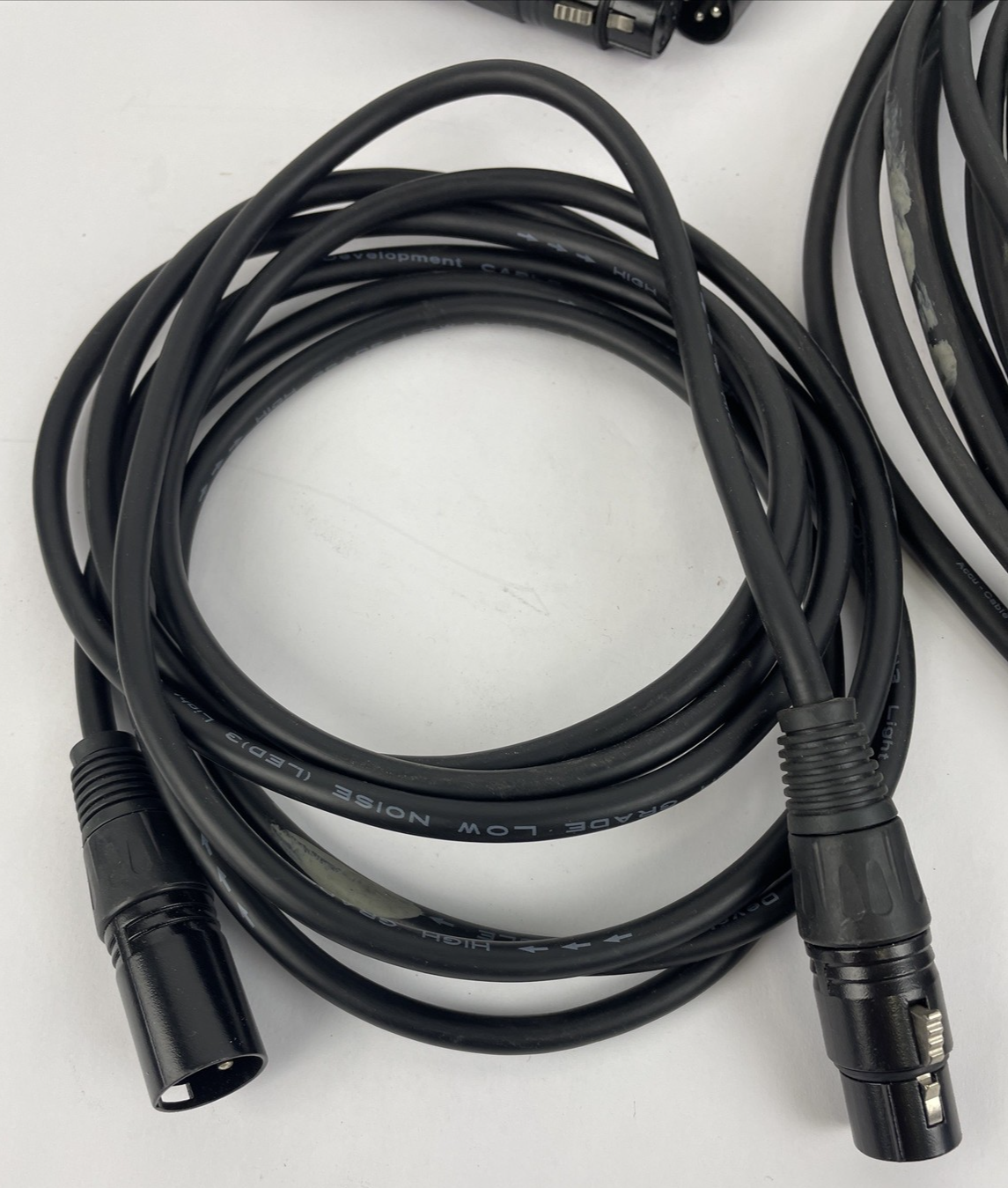 Lot Of 5 XLR 3 - pin XLR cables Male To Female Connections Assorted Lengths