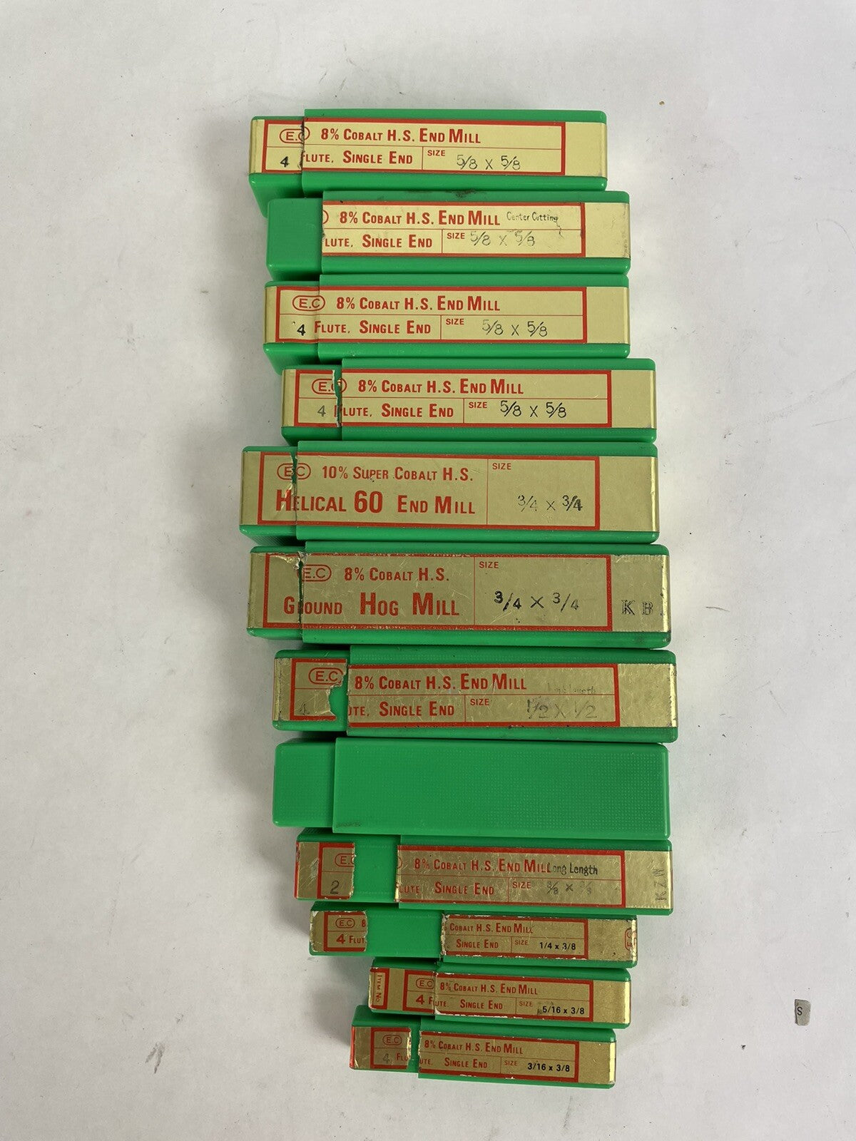 Lot of 12: End Mill Cobalt Single End Drill Set