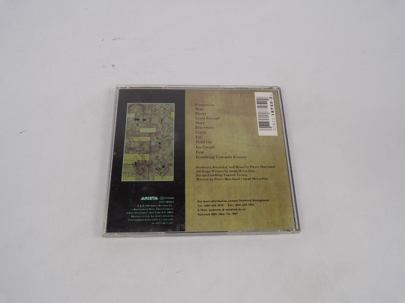 Sarah Mclachlan Fumbling Towards Ecstasy Possession Wait Plenty Good EnougCD#67