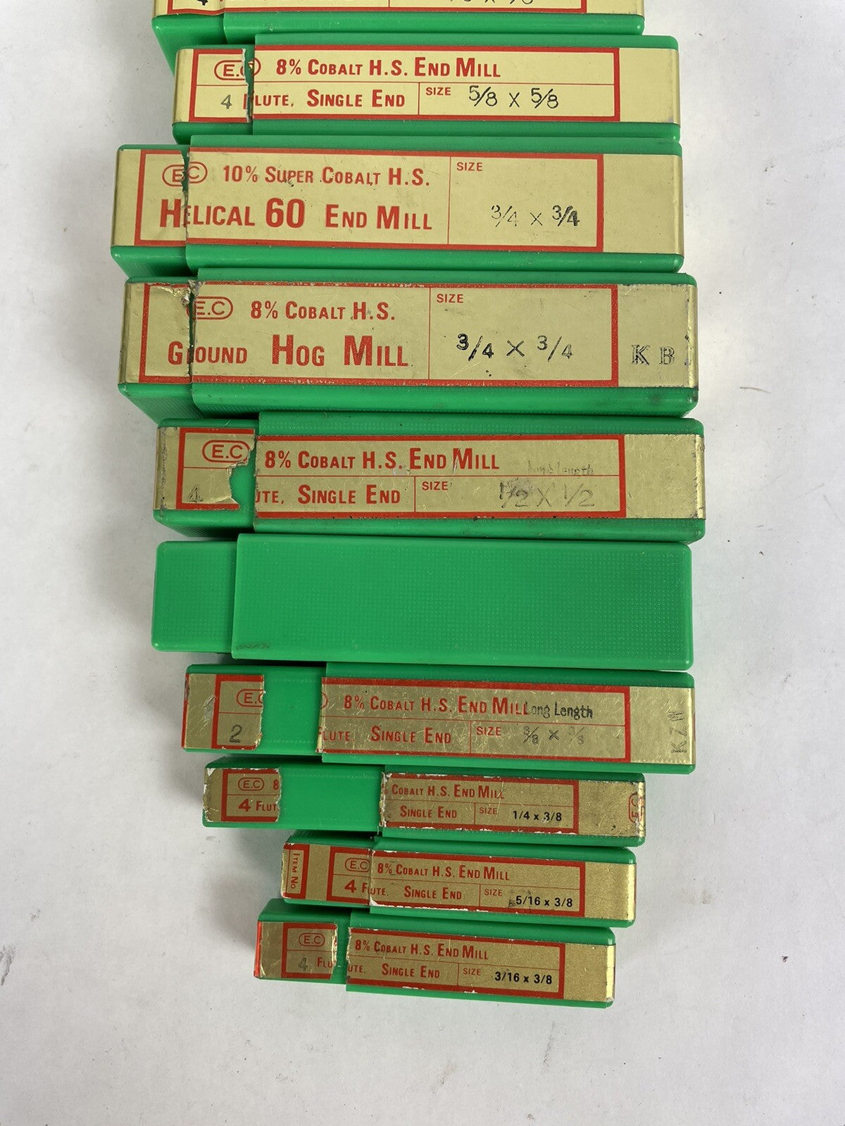 Lot of 12: End Mill Cobalt Single End Drill Set