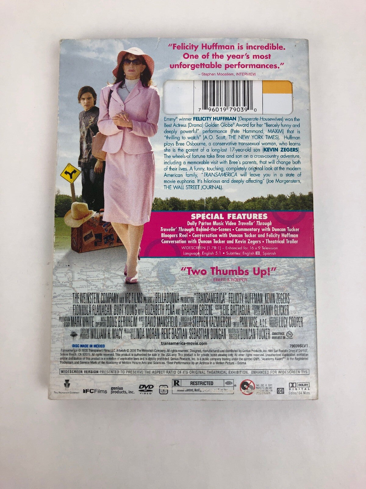 Transamerica (DVD, 2006) Felicity Huffman Kevin Zegers With Sleeve - FSTSHP