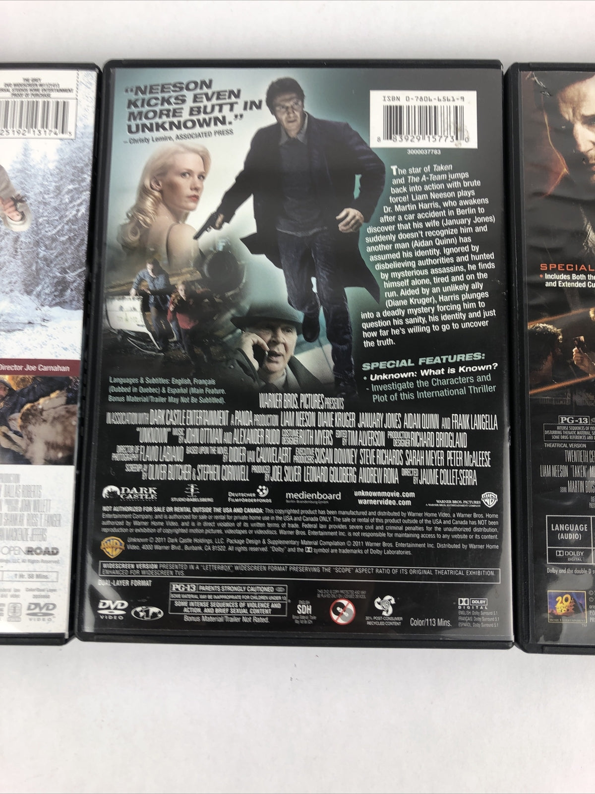 Taken The Grey Unknown Liam Neeson Action Drama Movies Lot Of 3 DVD”s Mint Discs