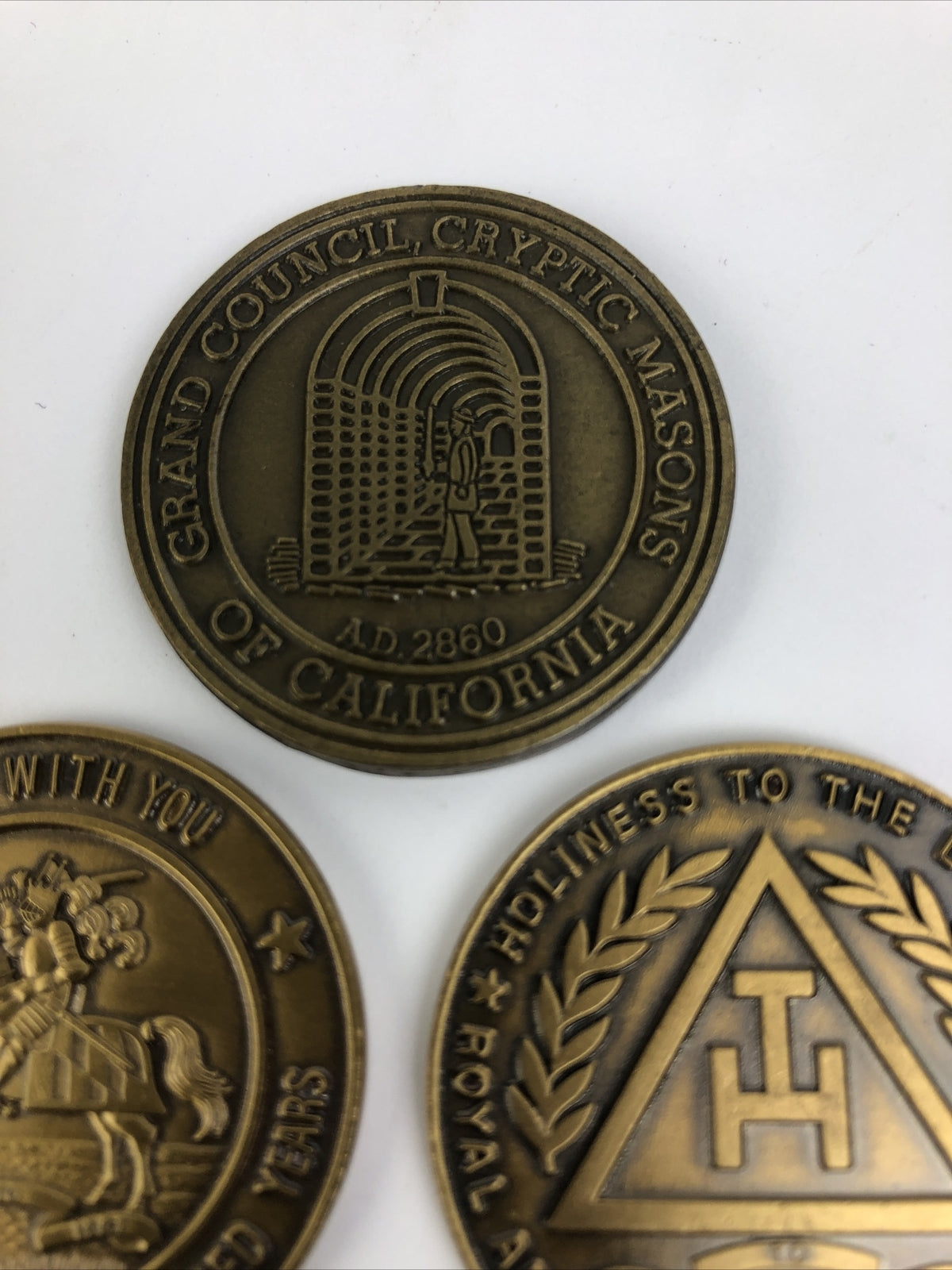 3 York Rite Freemasonry Cryptic Masonic 100 years Riverside California commemorative coins set