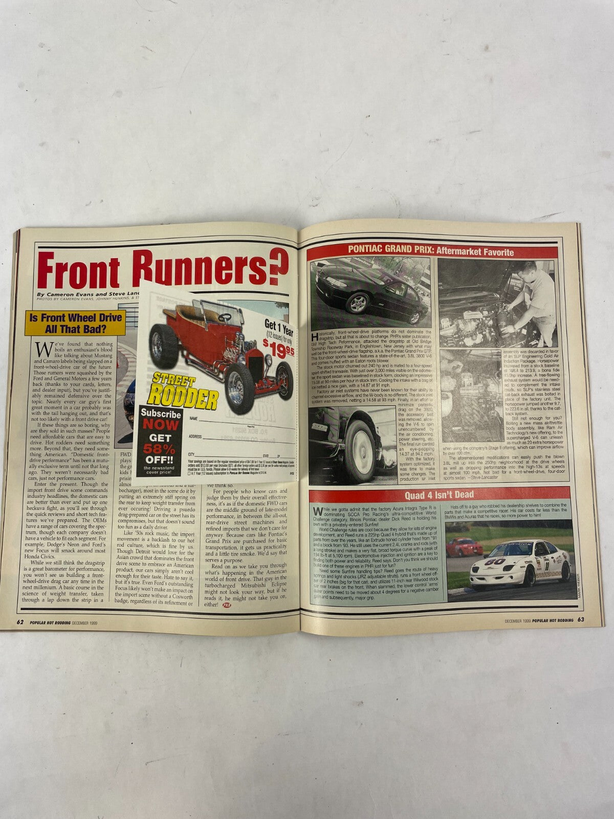 December 1999 Hot Rodding Magazine We Drive It! Dodge's Killer GMC Firebird