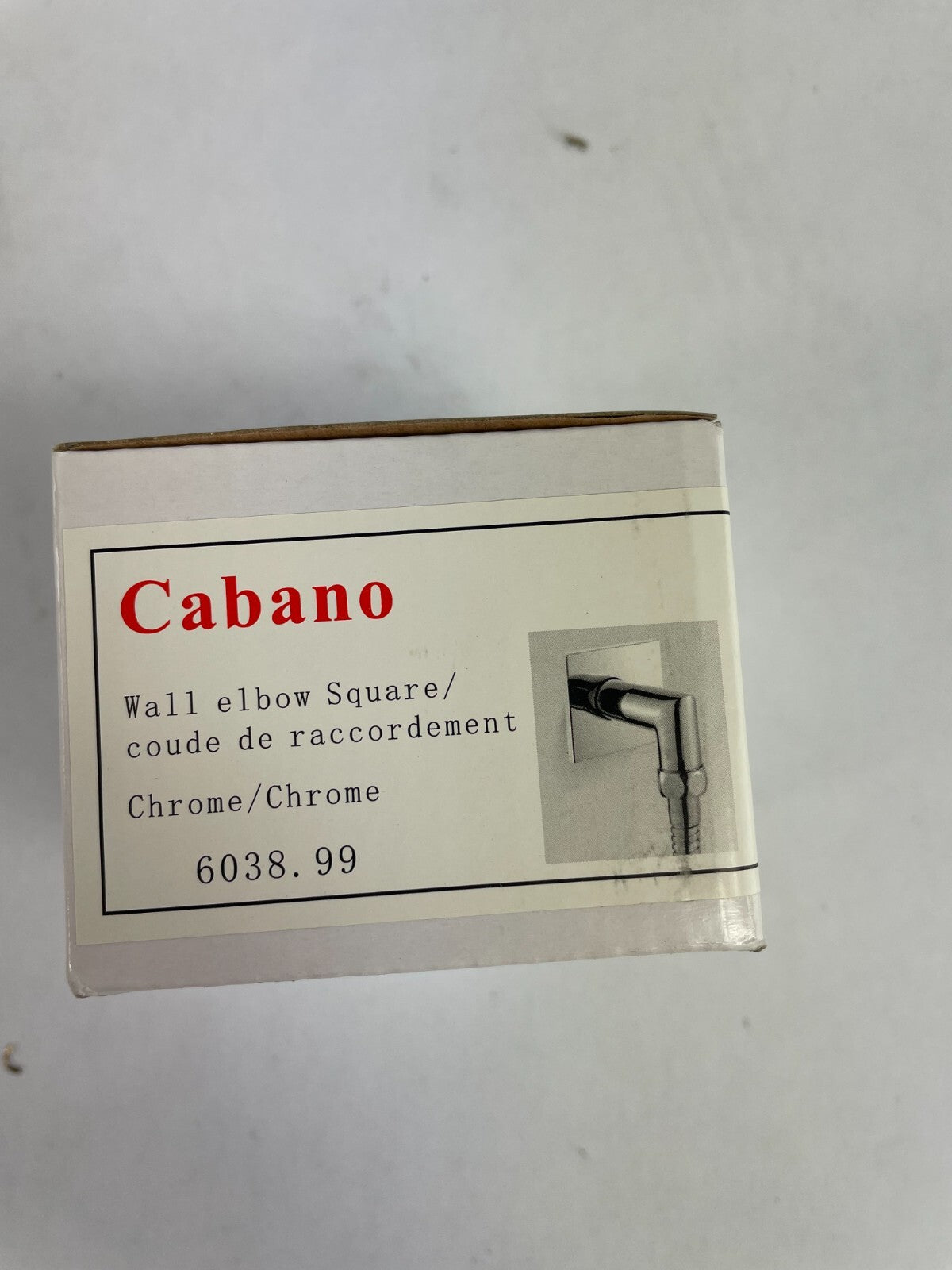 Cabano 6038 square polished chrome wall elbow for handheld shower connection