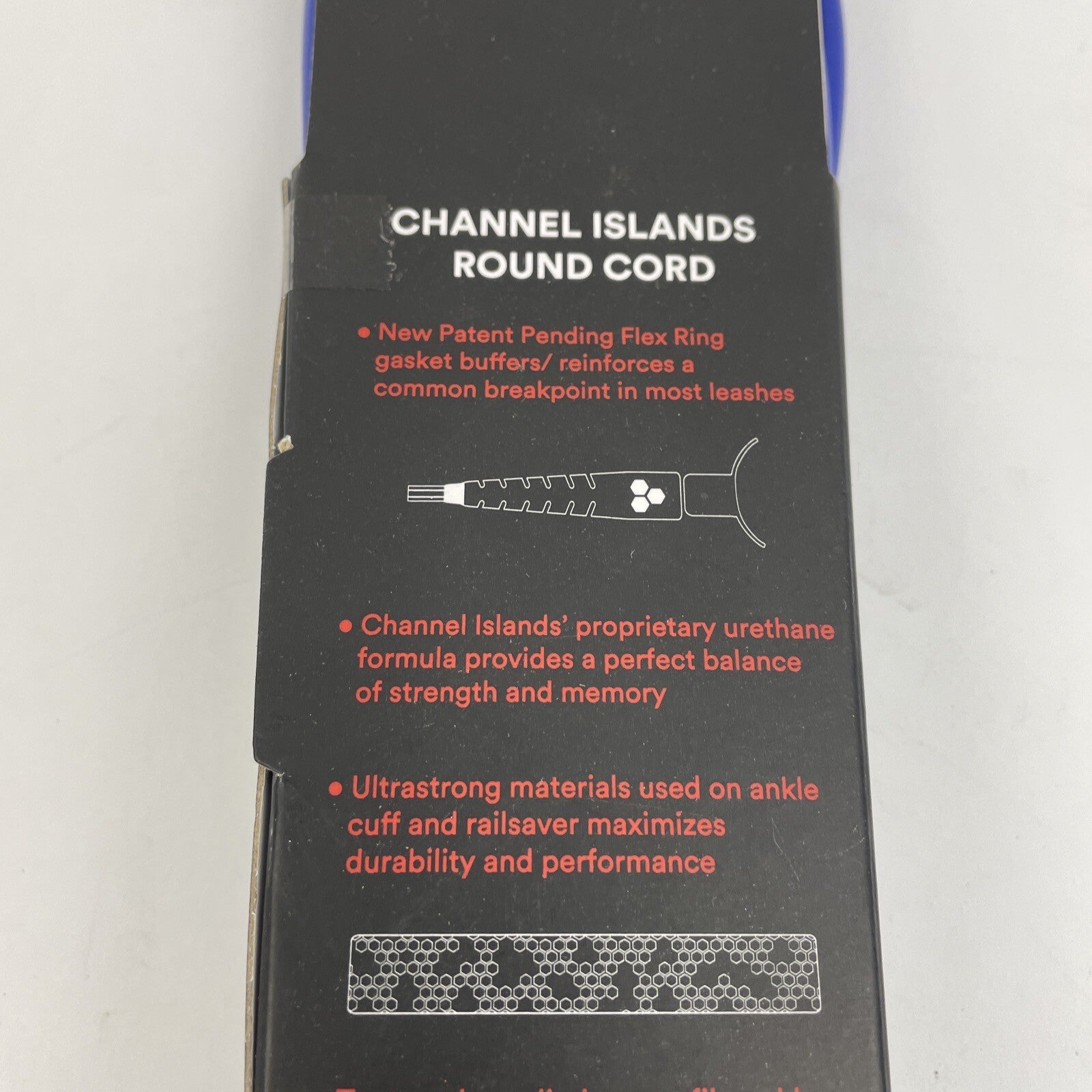 CHANNEL ISLANDS Round CORD 3/16" Comp Surf Leash - 6' -Blue - Shoulder High Surf