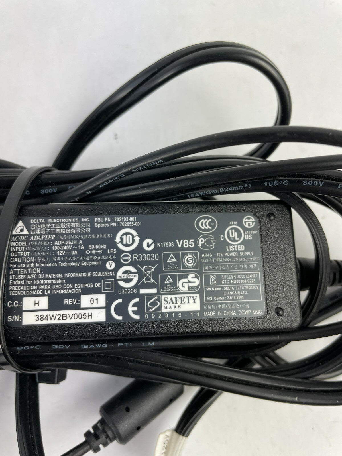 Genuine Delta ADP.36JH A Ac Adapter Output 12 V 3 A Power SupplyAdapter A73
