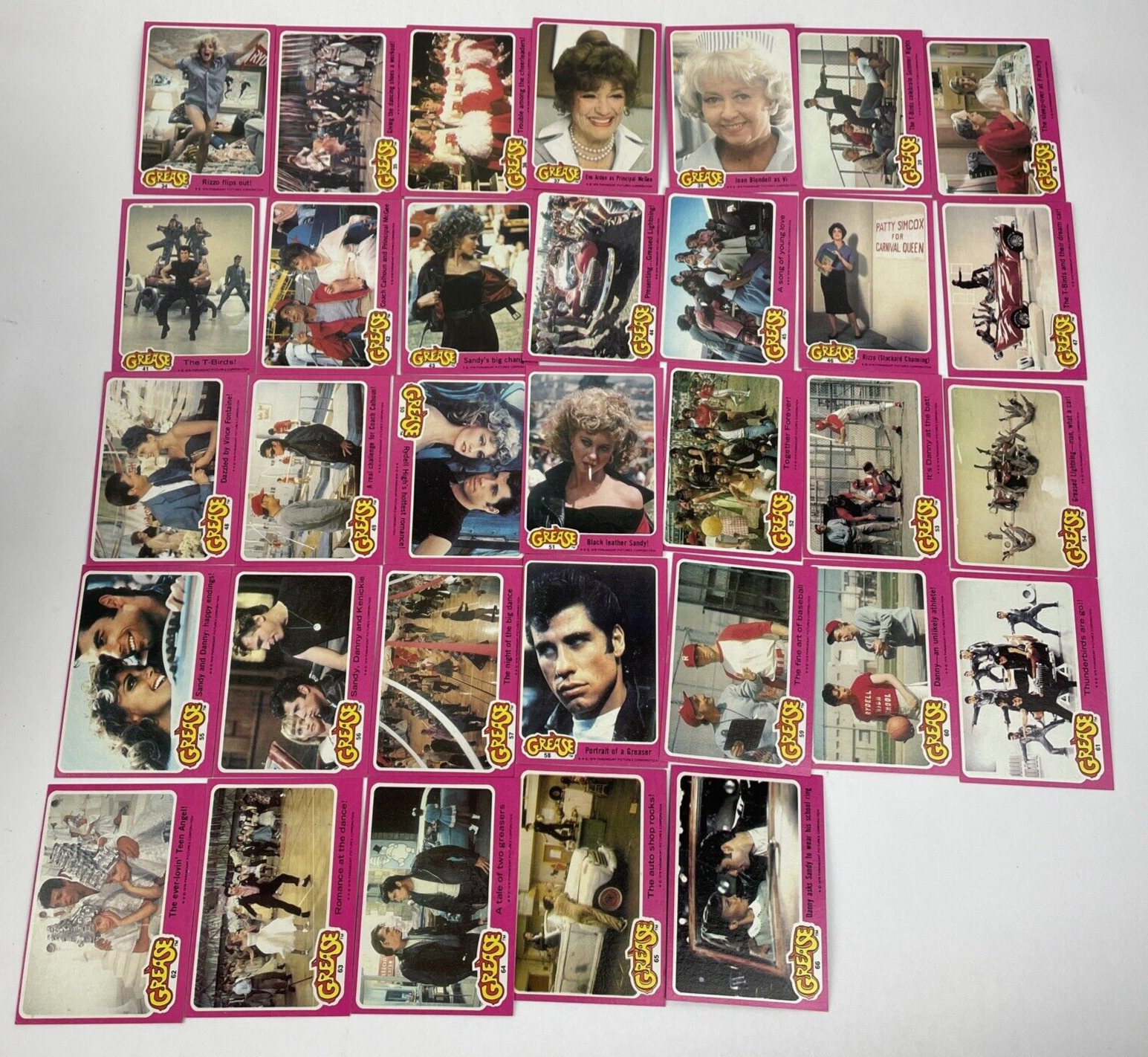 1978 Topps GREASE Movie Series 1 Trading Card Complete Set 1-66 w 11 Stickers
