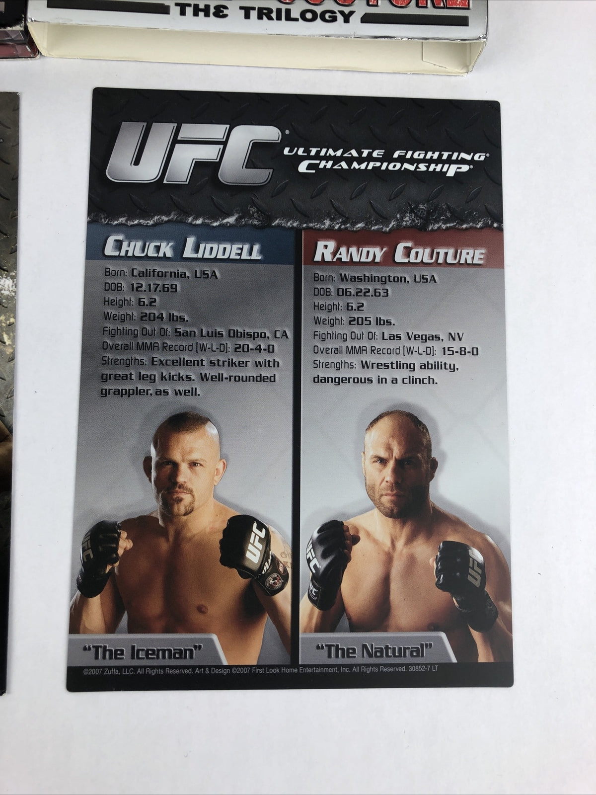 Ultimate Fighting Championship: Liddell vs. Couture - The Trilogy DVD Mint Discs