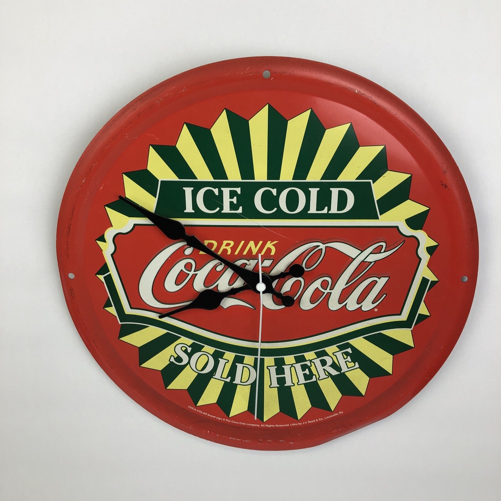 12" "Original Taste" Cities of North America Coke Coca-Cola Wall Clock Tin RARE