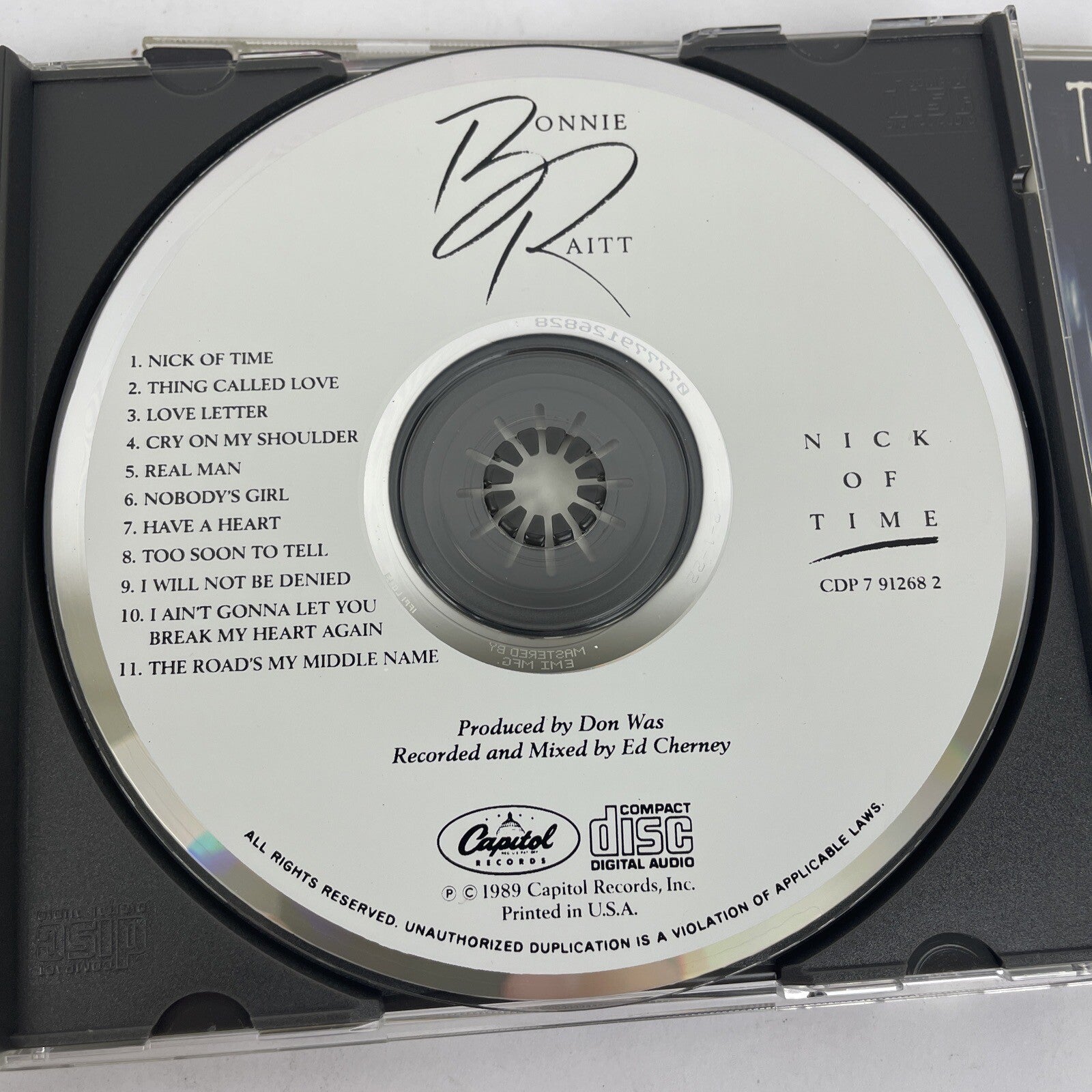 2 x BONNIE RAITT Digital Audio Cd Lot - Nick of Time 1989 - ROAD TESTED, 1995