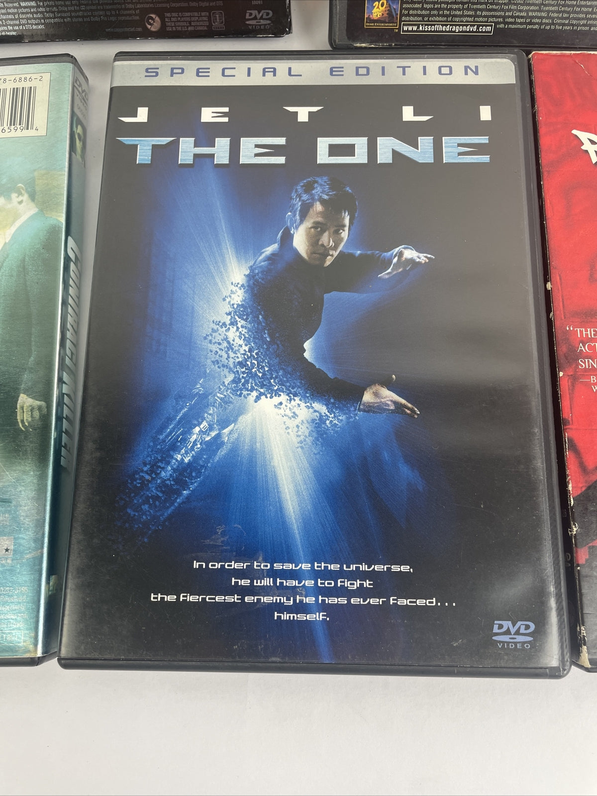 5 x Jet Li DVD Lot Contract Killer - THE ONE - Romeo Must Die - Unleaeshed -KOTD