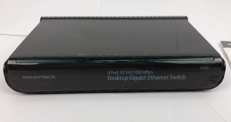Desktop Gigabit Ethernet Switch Monoprice M1008D 8 Port 10/100/1000 Mbps