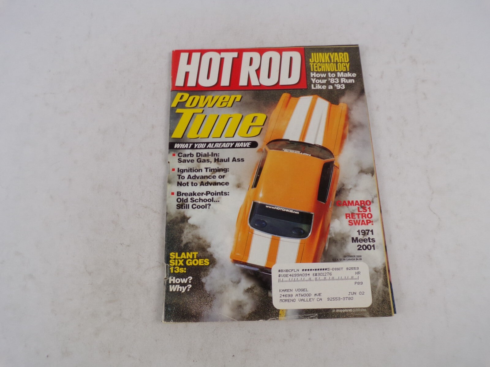December 2000 Hot Rod Power Tune Junkyard Technology Carb Dial-In: Save Gas,