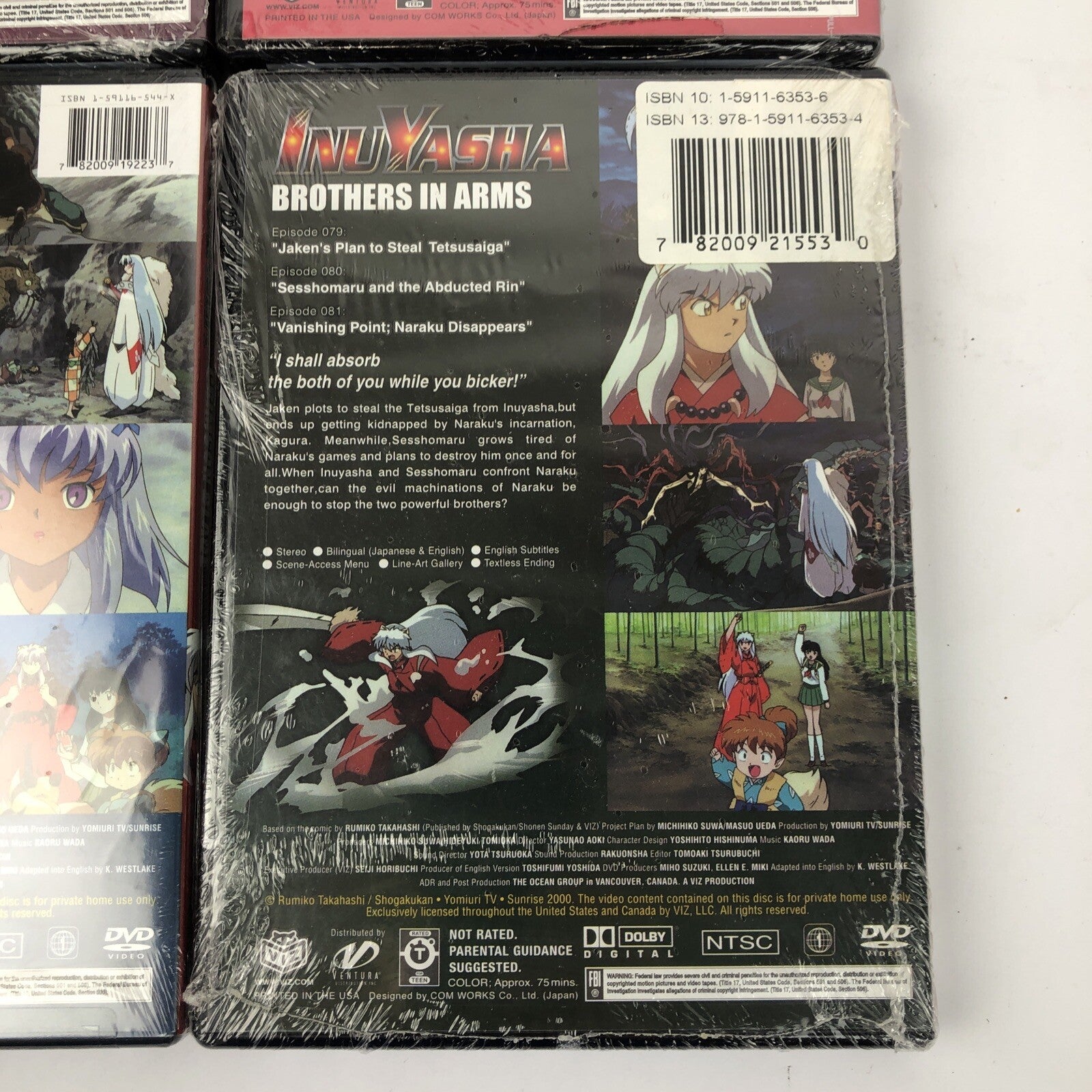 4 x Inuyasha Anime DVD Lot Crimson Blade Monkey Business + + Brand New Sealed