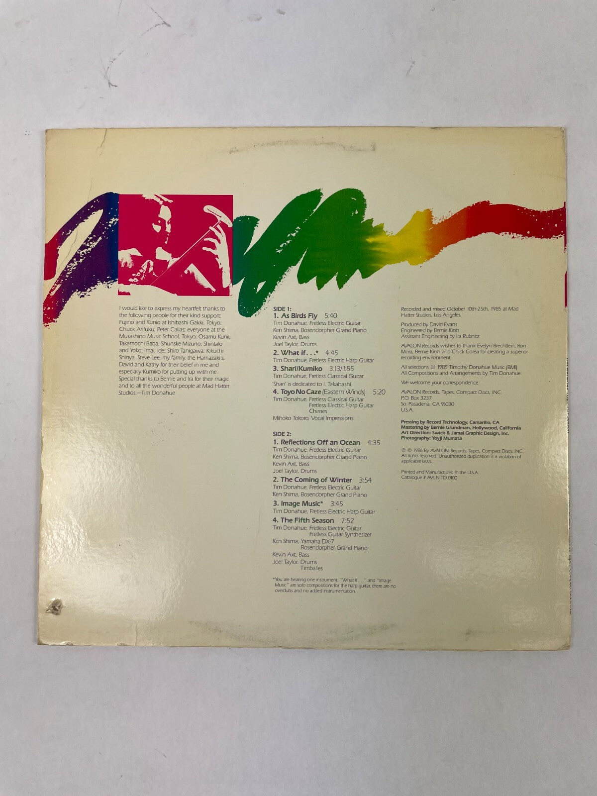 The Fifth Season Timothy Donahue As Birds Fly Shari Toyo No Caze Vinyl Record