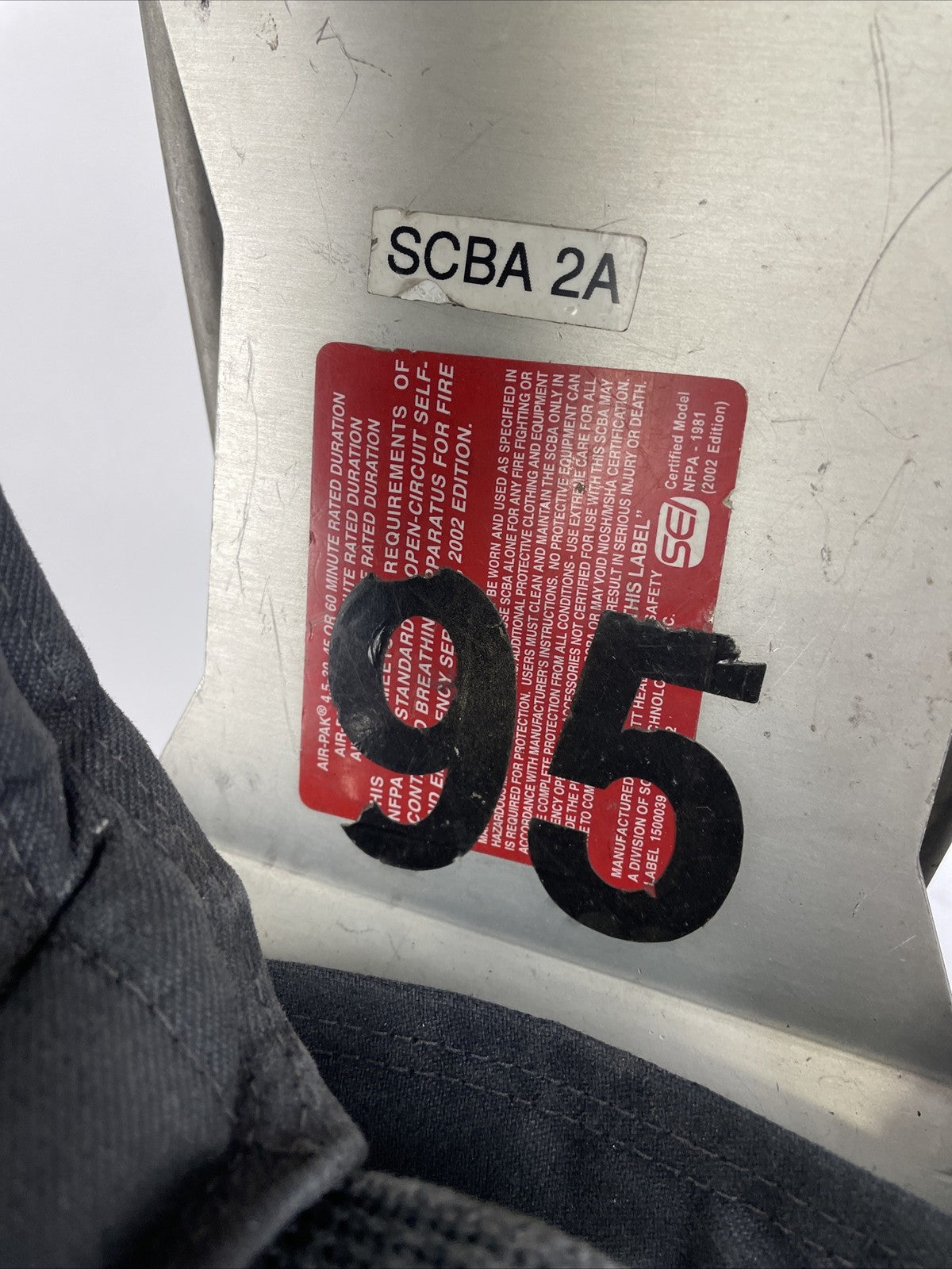 SCOTT SAFETY 4.5 4500 SCBA Air Pack Harness EZ-Flow Air Pak Plus with Sensor b