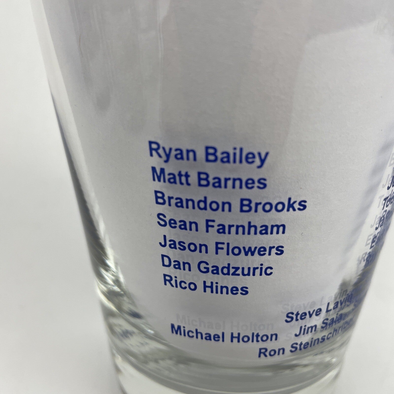 Set of three UCLA Bruins Basketball Awards Banquet highball glasses from 2000, 2001, and 2002.