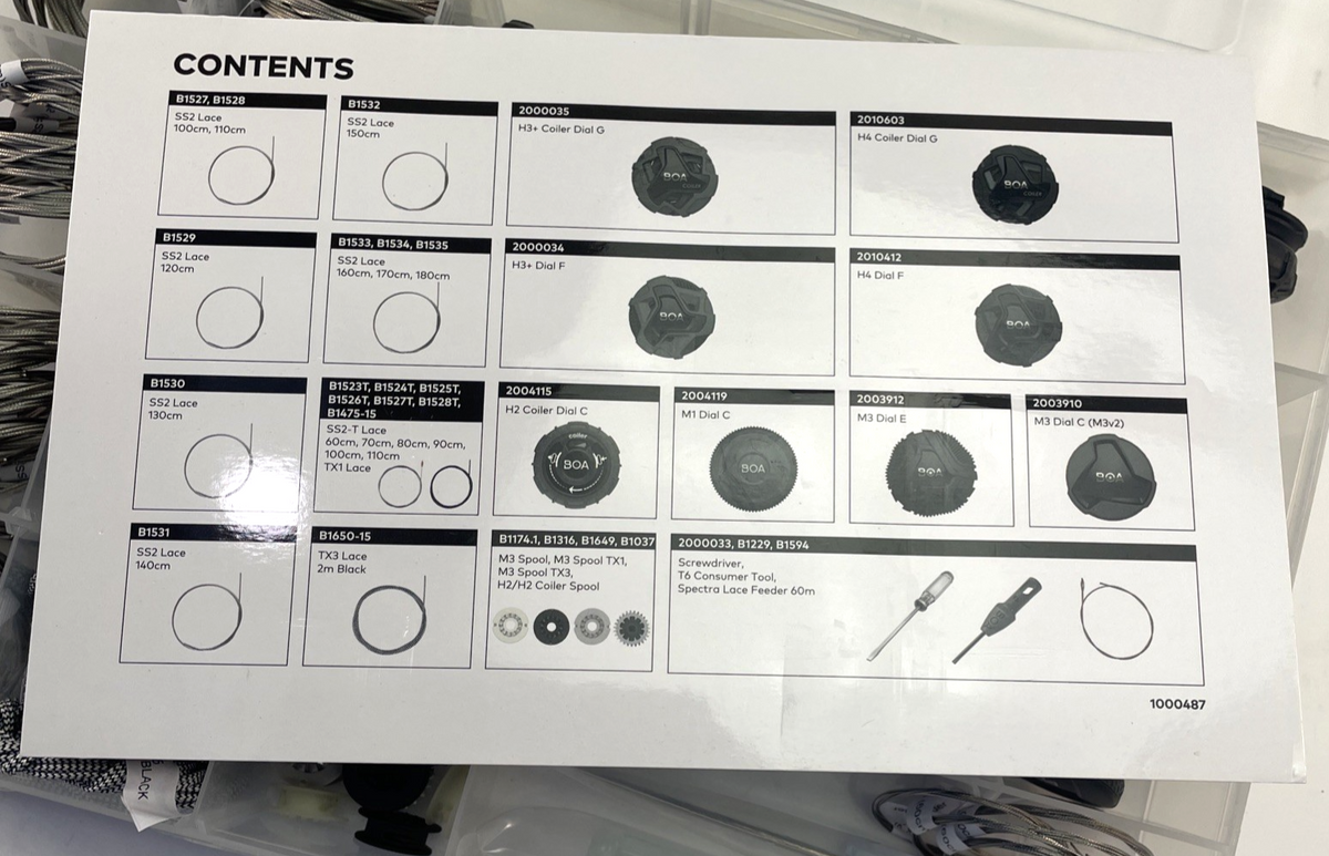 BOA Fit System Master Spare Parts Repair Kit Dials Laces Tools Shop Dealer Case