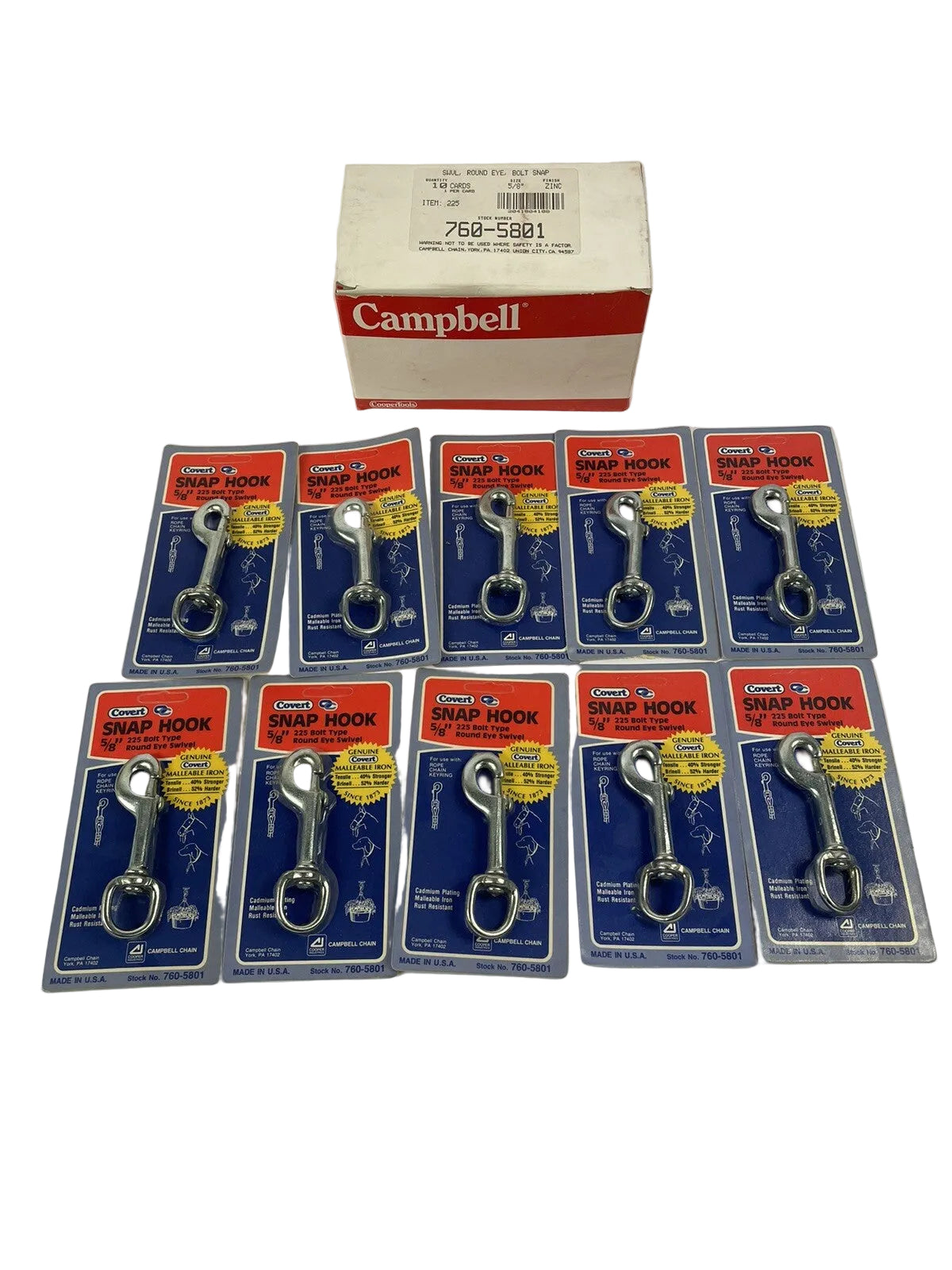 Campbell 7605801 4-inch bolt swivel round eye snaps pack of 10