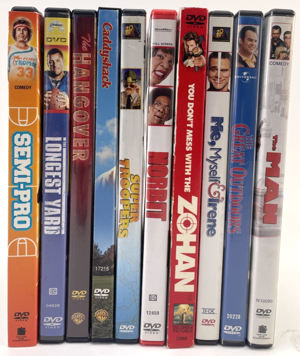 Comedy DVD Lot of 10 ZOHAN Caddyshack SEMI-PRO Super Troopers Hangover Norbit