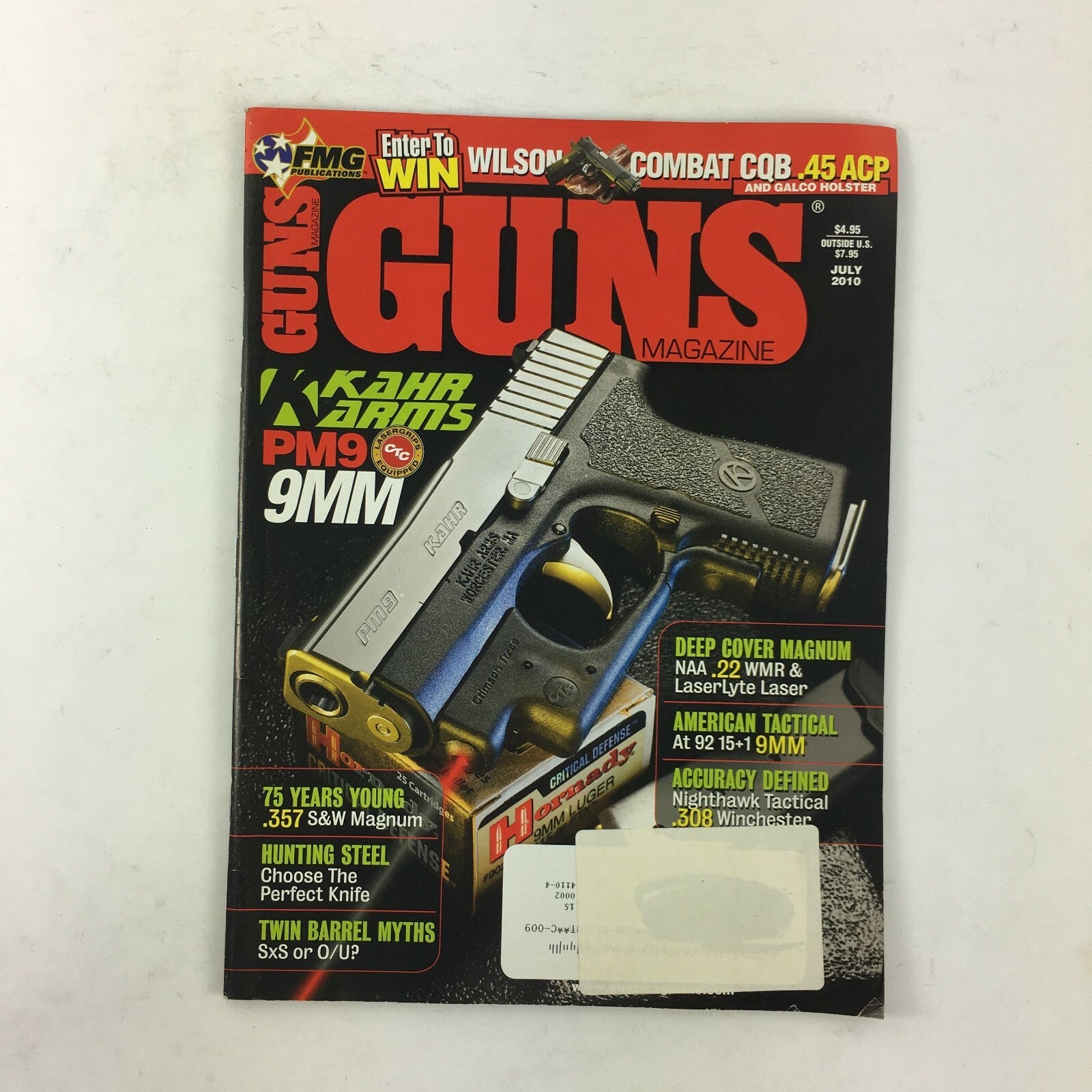 July 2010 Guns Magazine PM9 9mm .357 S&W Magnum NAA .22 WMR .308 Winchester