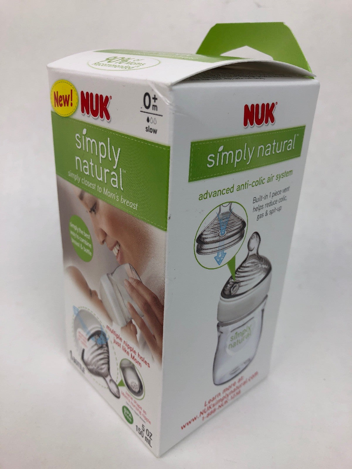 New NUK Simply Natural Bottle, 5 Ounce 150ml BPA FREE Maintain Strong Baby Bond