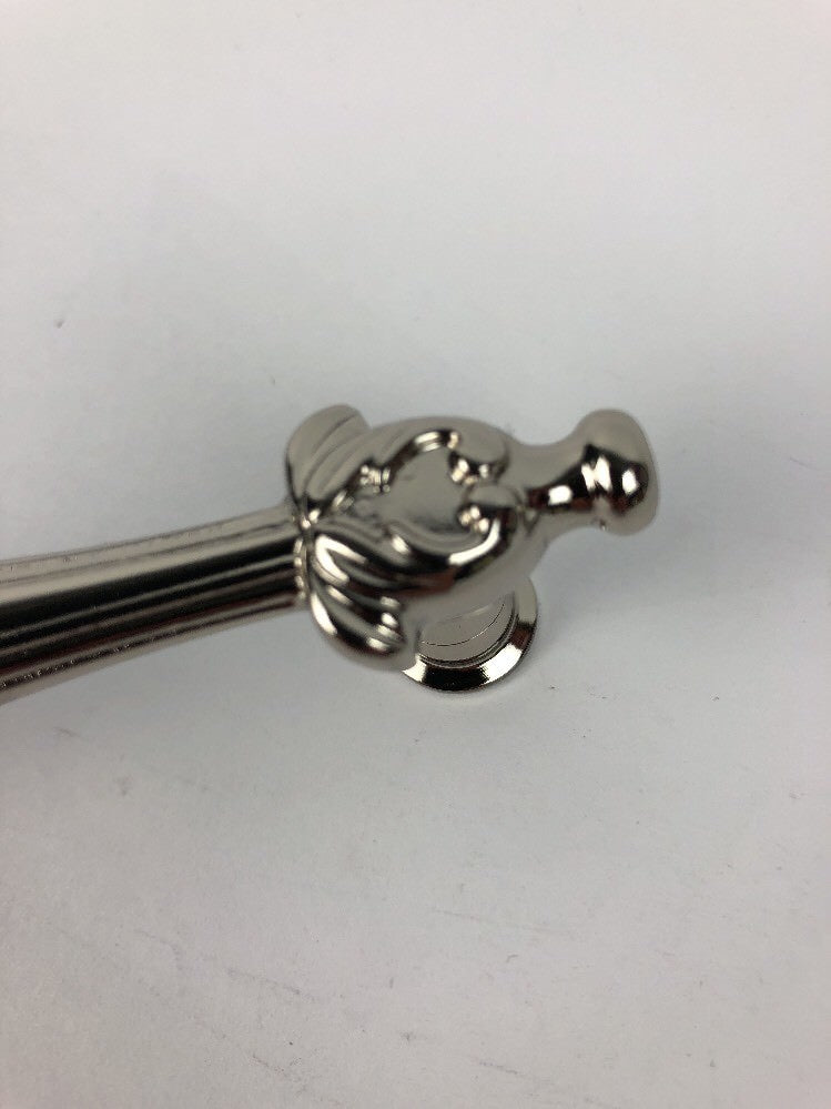 RIK 1985 Polished Nickel 5" cc Solid Brass Ornate beautiful Cabinet Handle RARE