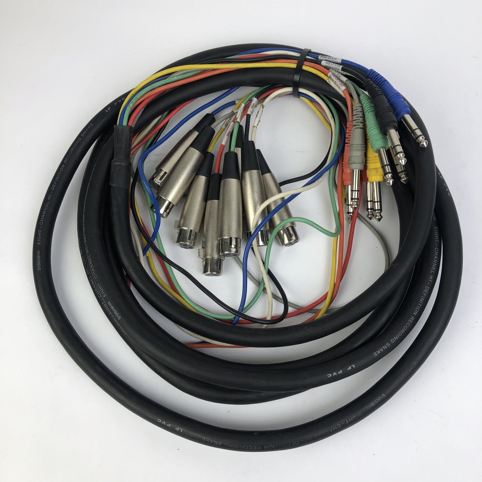 16' 8 x XLR 3 pin Female Jack to 8 x 1/4" 6.35mm Mono Male Plug Microphone Cable