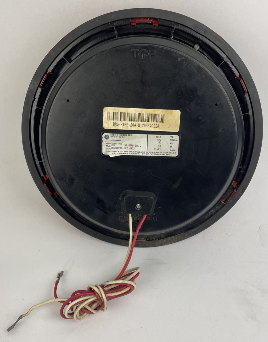 12" General Electric GE RED LED Traffic Light Signal Lens 120V Model DR6 A
