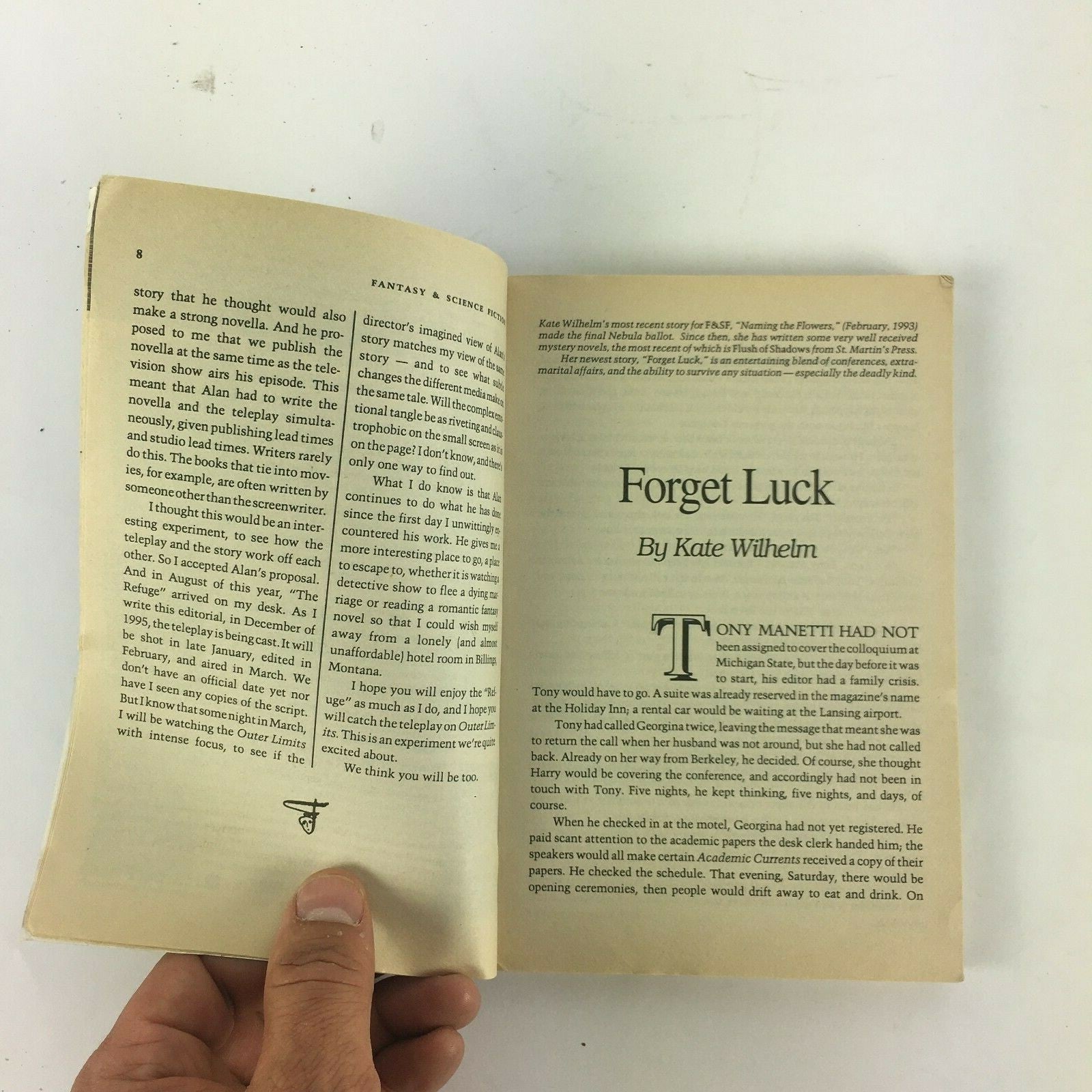 April Fantasy & Science Fiction Forget LuckKate WilhelmLisaTuttle GregoryBenford