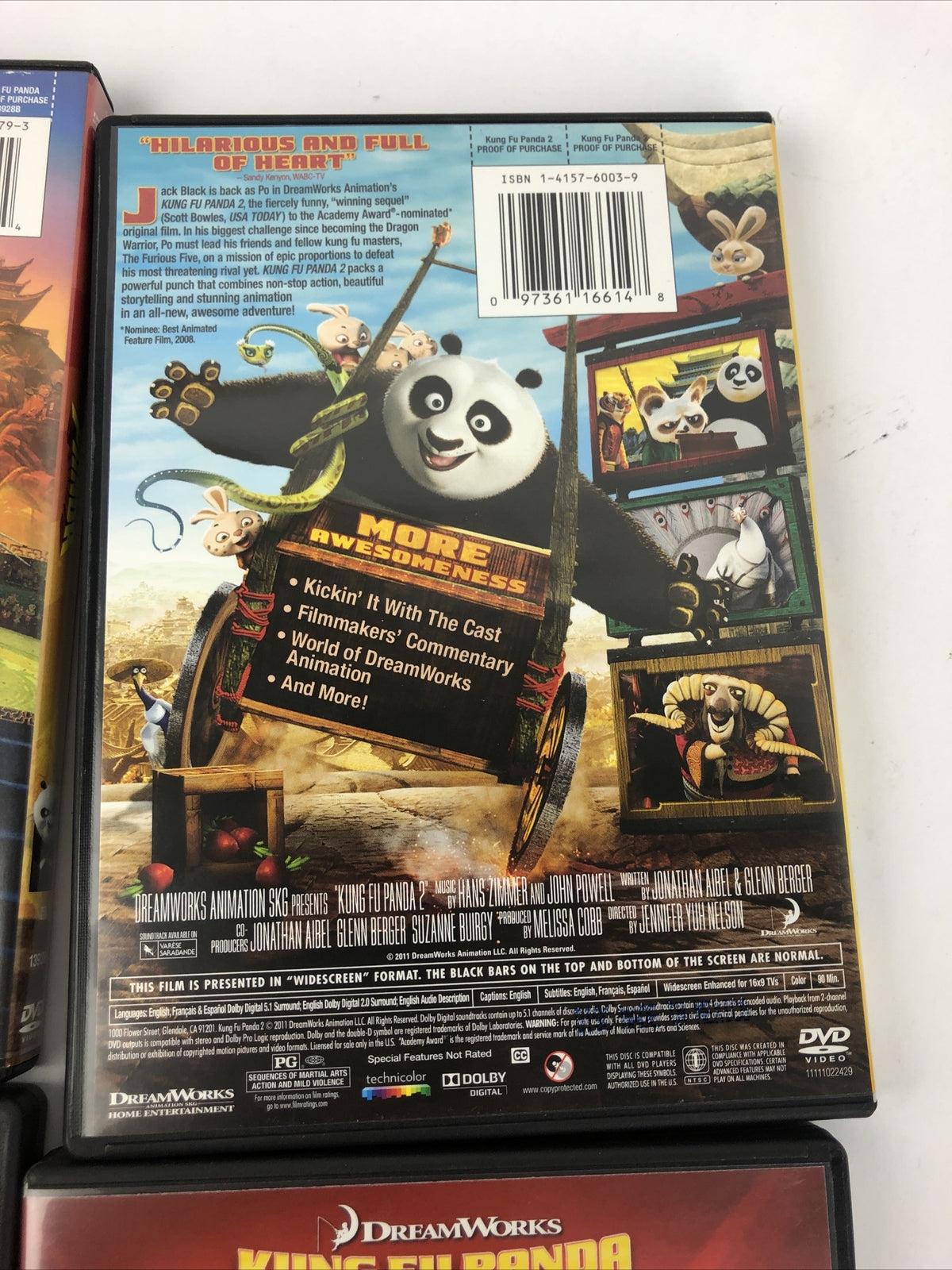Lot Of 4 DVD's Kung Fu Panda, KFP #2 ,Furious Five, Secrets of the Masters - VGC