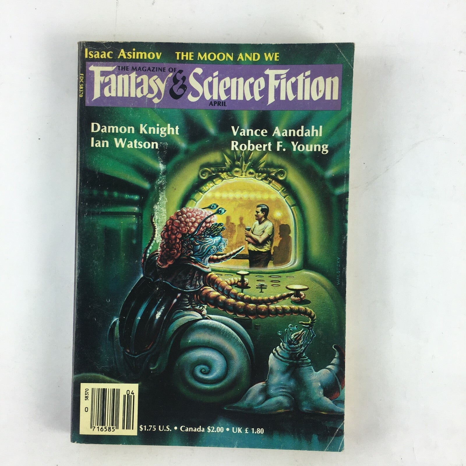 April Fantasy & Science Fiction Magazine Damon Knight Ian Watson Vance Aandahl