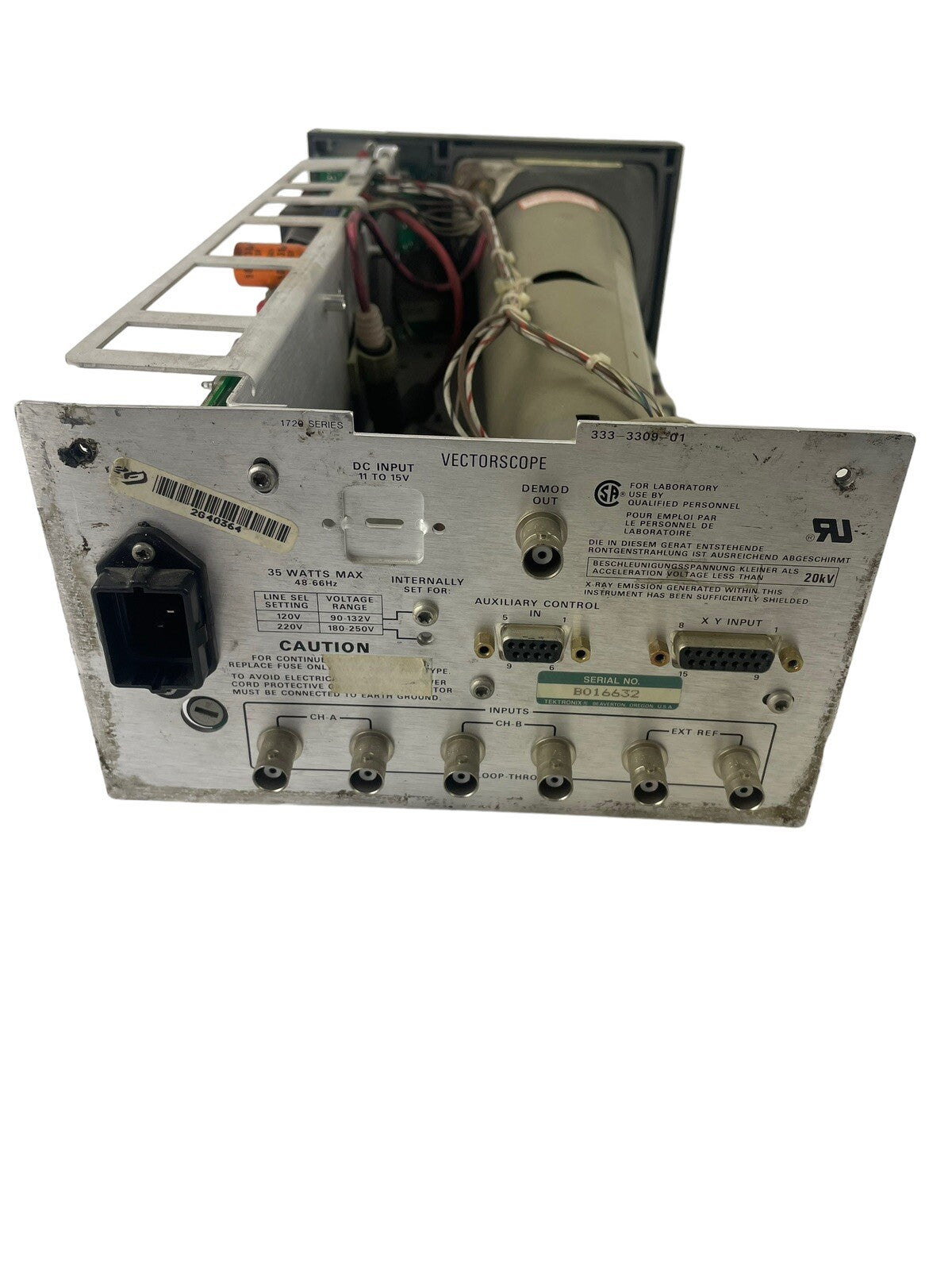 Tektronix 1720 Vector Scope FOR PARTS / REPAIR