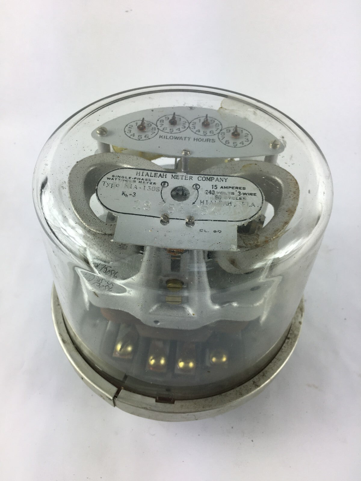 Hialeah Kilowatt Hours Single-Stator Watt Hour Meter Type HIA-130S 240v 3Wire
