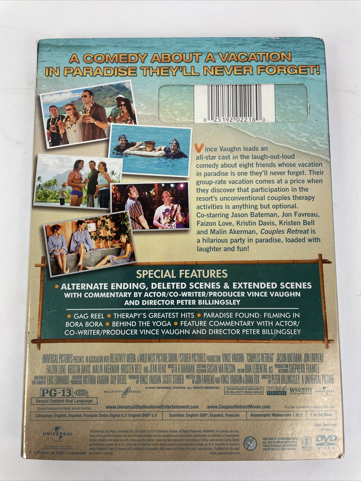 Couples Retreat DVD Video w Special Features Vince Vaughn Faizon Love Brand New