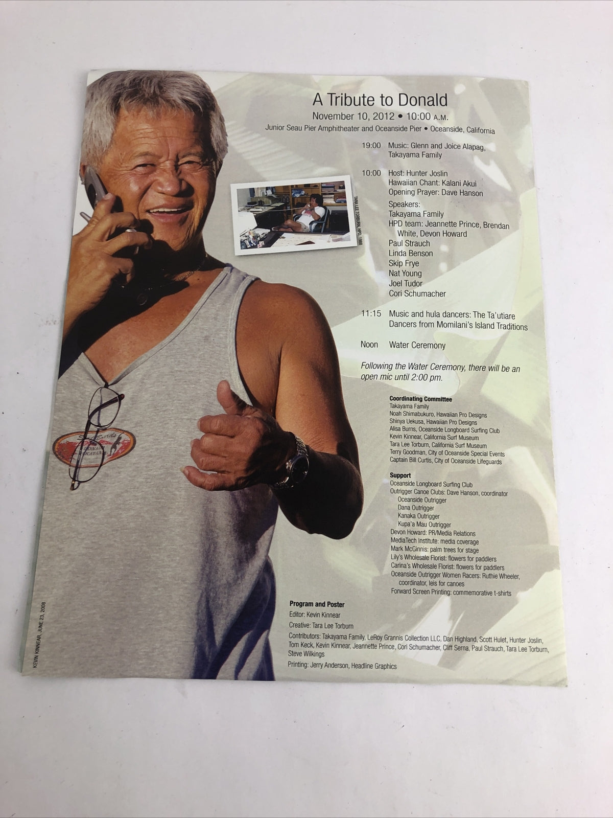 DONALD MOKE TAKAYAMA Memorial Eulogy Pamphlet 2012 Oceanside California X1