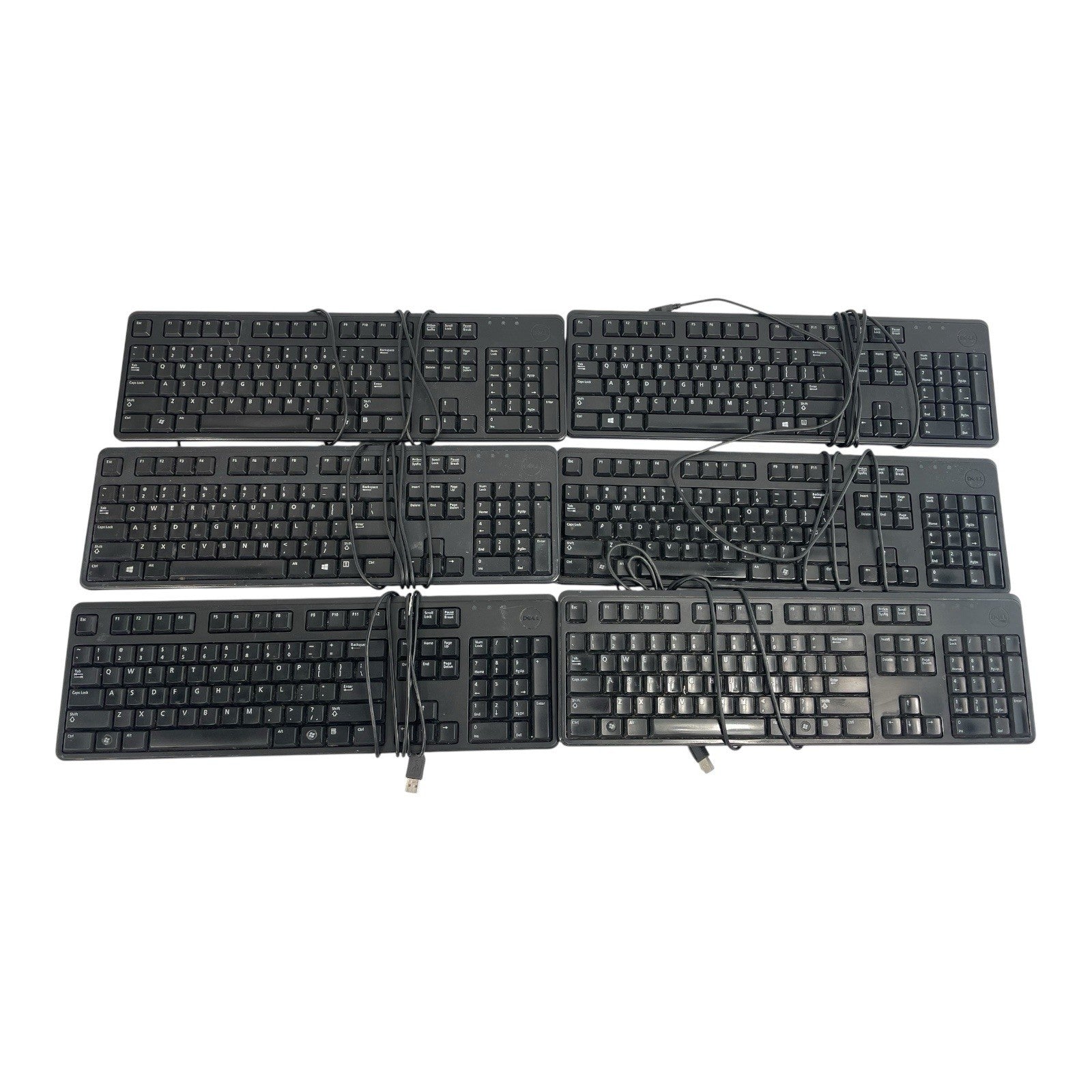 Lot of 6: Dell Ultra Slim USB Wired Slim Keyboards KB212-B