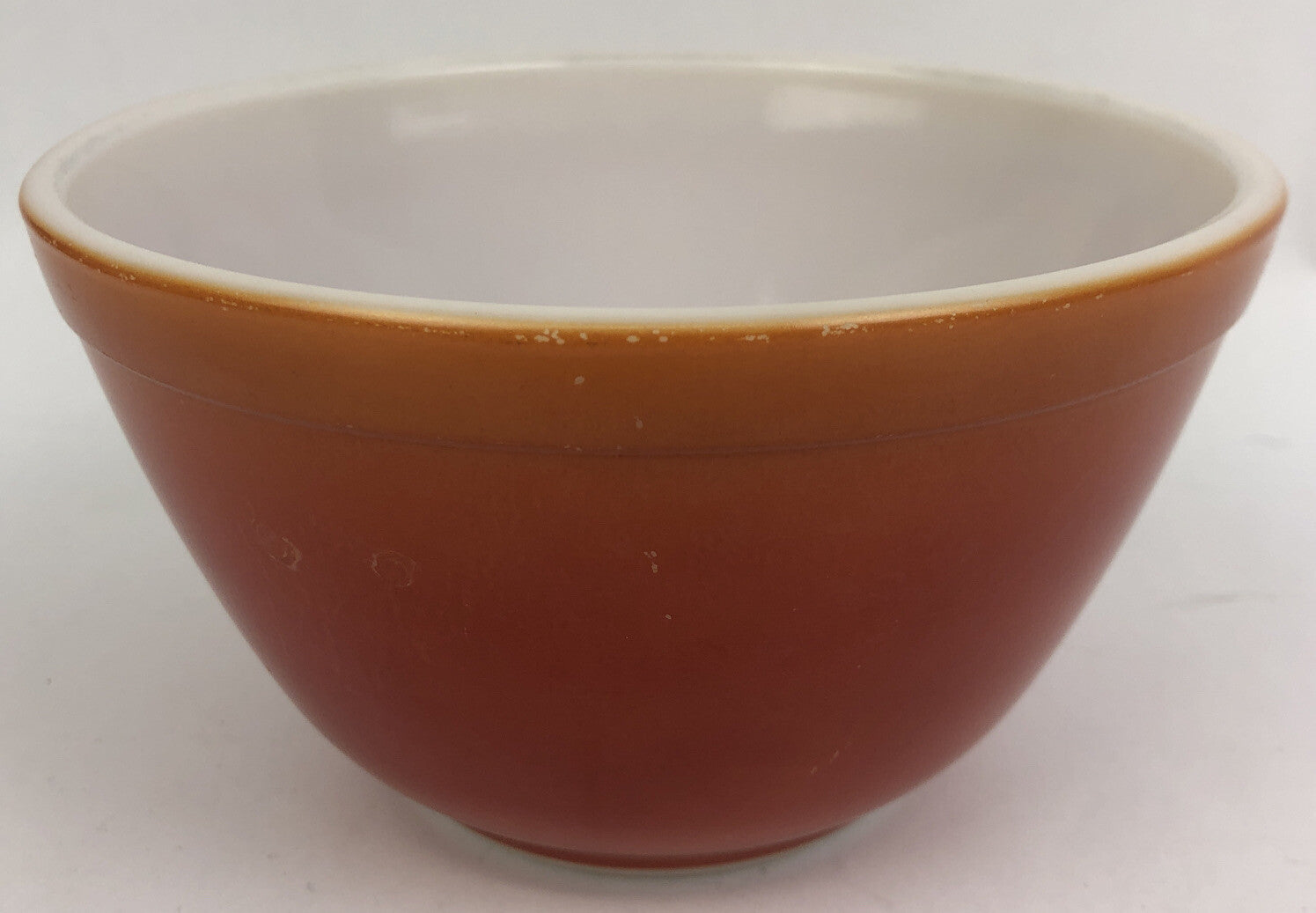 Vintage Pyrex Flame Glo Burnt Orange Ombre # 401 Mixing Bowl USA 1 1/2 pt - VGC