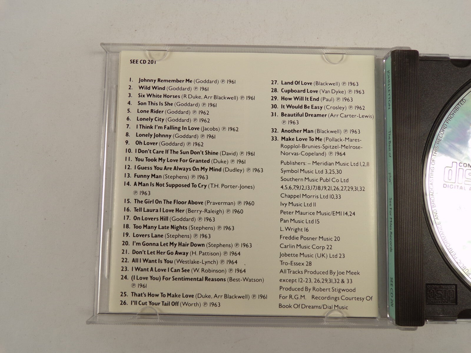 John Leyton The best Of ..... Plus CD#47
