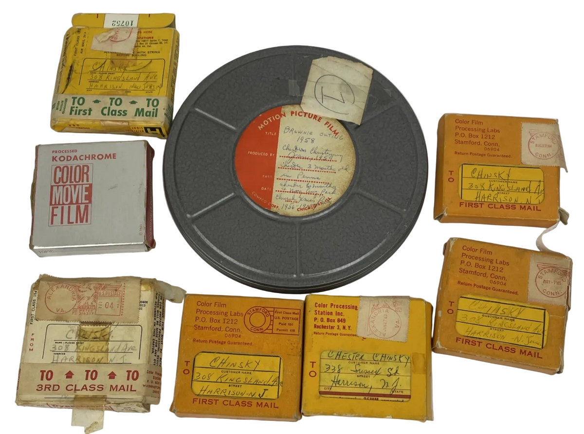 Vtg Lot of 8 Home Movies 8mm Reels 1950's New Jersey Christmas Birthday Swimming