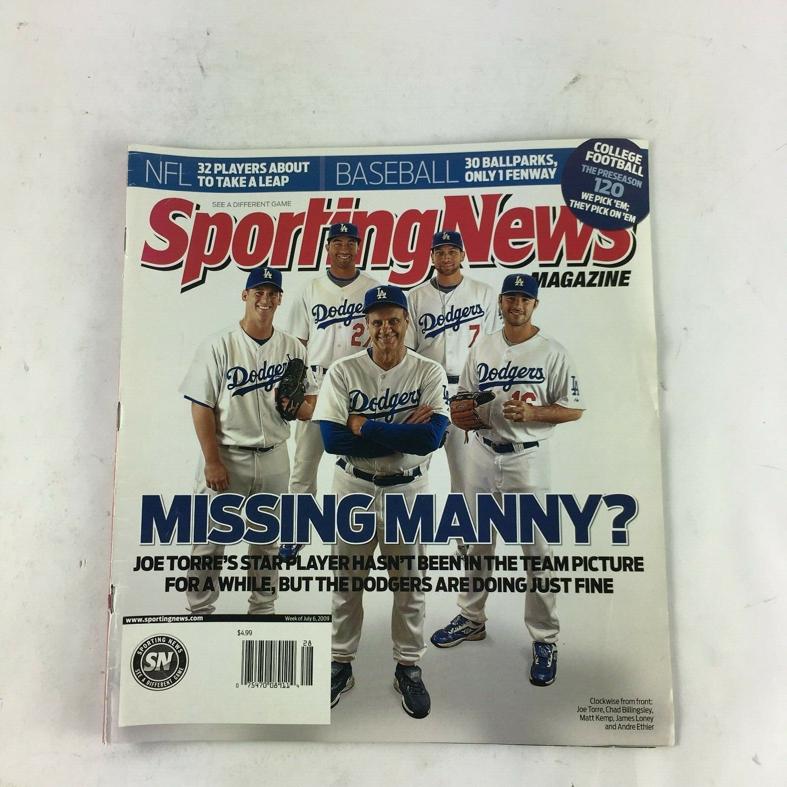 July 2009 Sporting News Magazine Missing Manny? Joe Torre's Dodgers