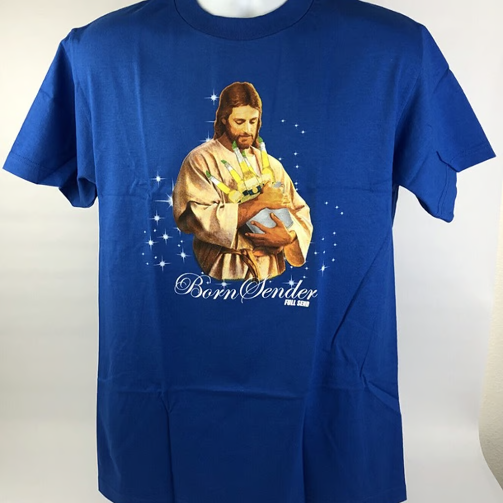 Nelk Boys New Short Sleeve Blue Shirt Mens Medium Born Sender NWT Full Send Rona