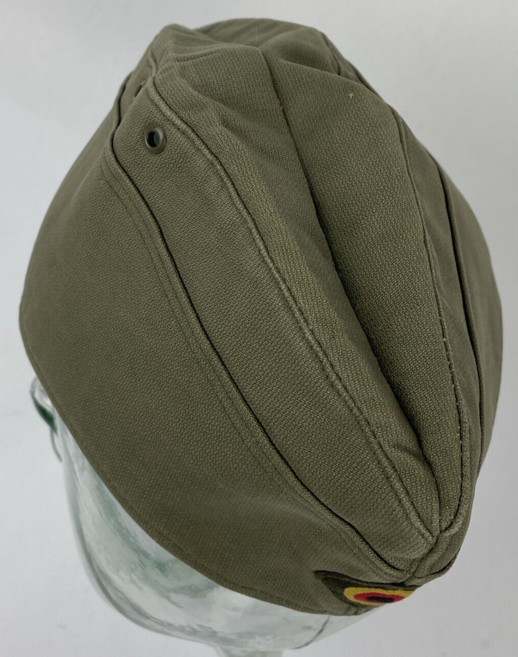 Vintage German Military Army Green Hat Garrison Overseas Wedge Side Cap Size 56
