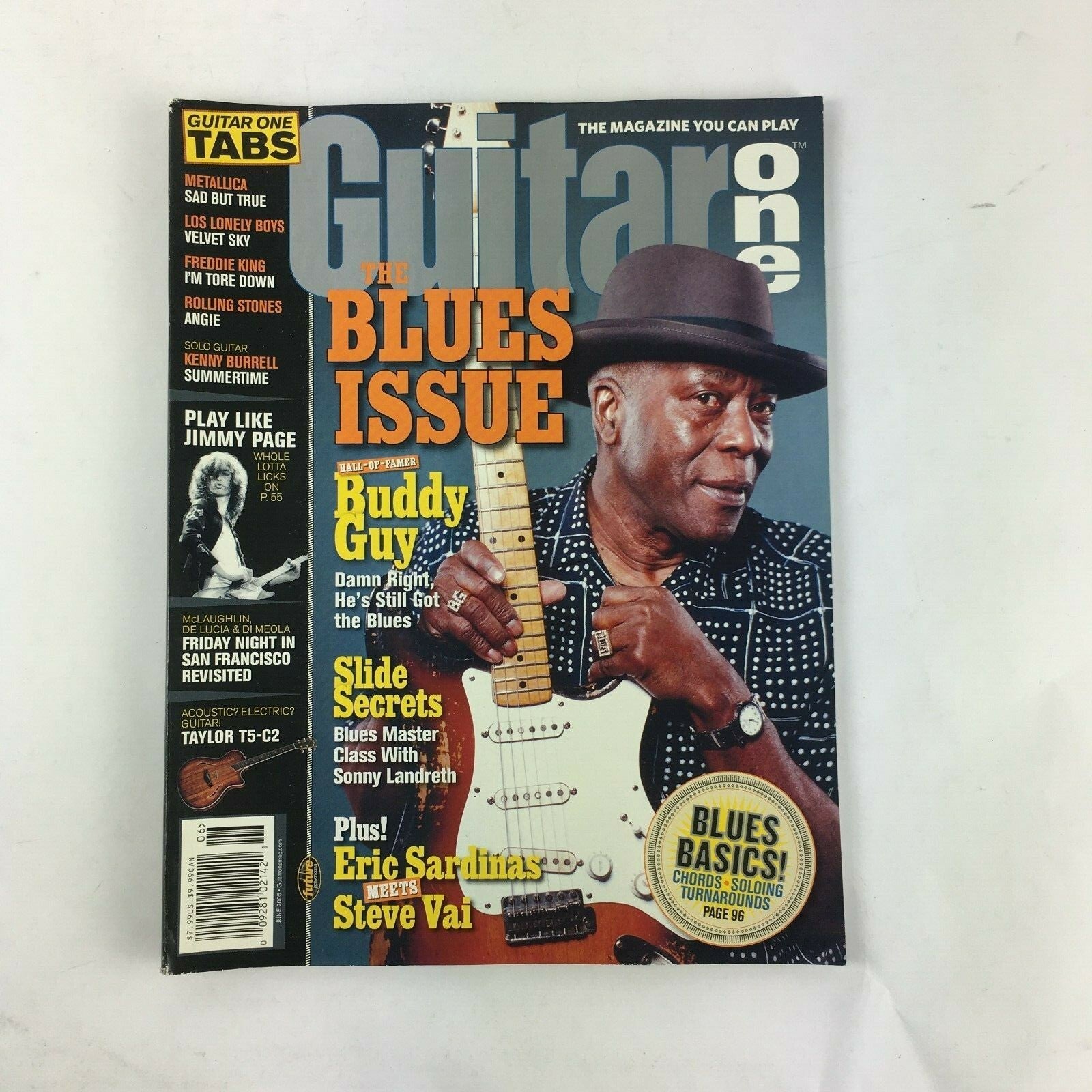 June 2005 Guitar One Magazine The Blues Issue Buddy Guy Slide Secrets Steve Vai