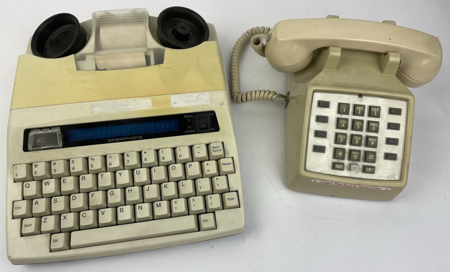 AMERIPHONE DIALOGUE TTY III-P HEARING IMPAIRED TEXT PRINTER w TELEPHONE VINTAGE